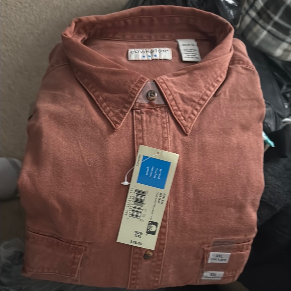 Covington Men's Terracotta Button-Up Shirt XXL